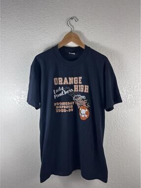 Vintage 1989 Orange High Lady Panthers T Shirt Mens Large Made USA